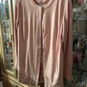 H by Halston light Pink Long Sleeve suede Jacket